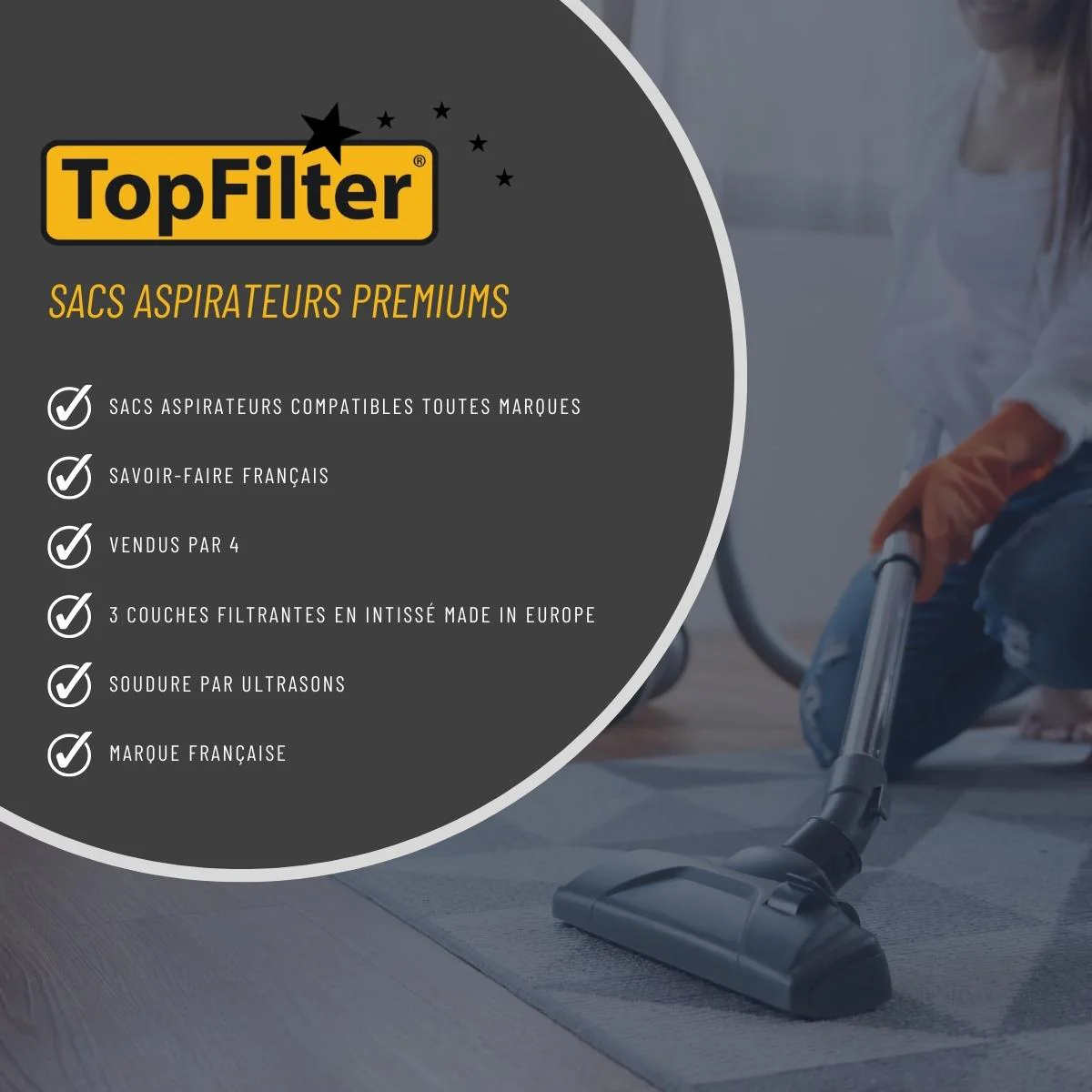 Lot de 4 sacs aspirateur Nilfisk TopFilter Premium - Image 4