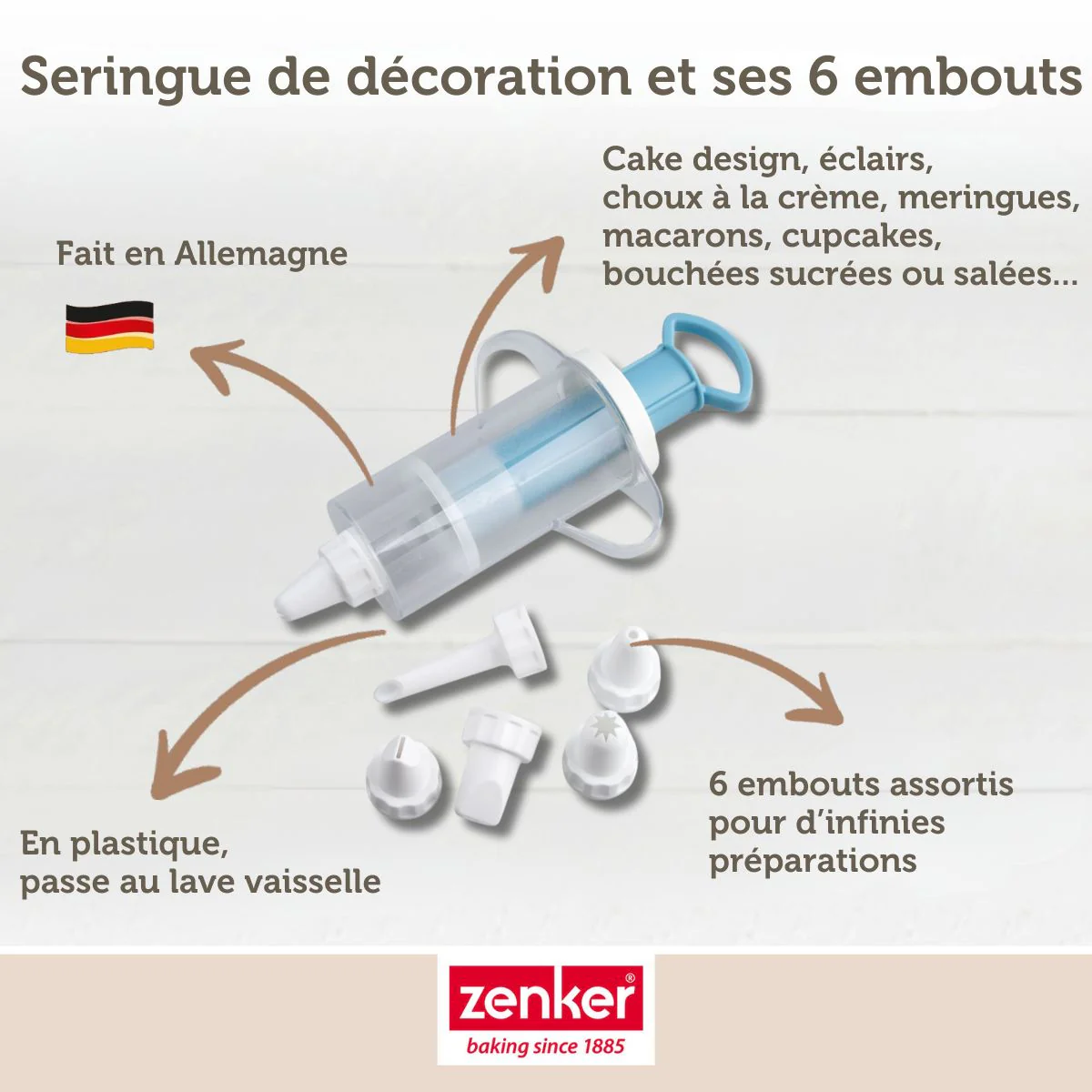 Seringue de pâtisserie et 6 embouts Zenker Sweet Sensation - Image 5