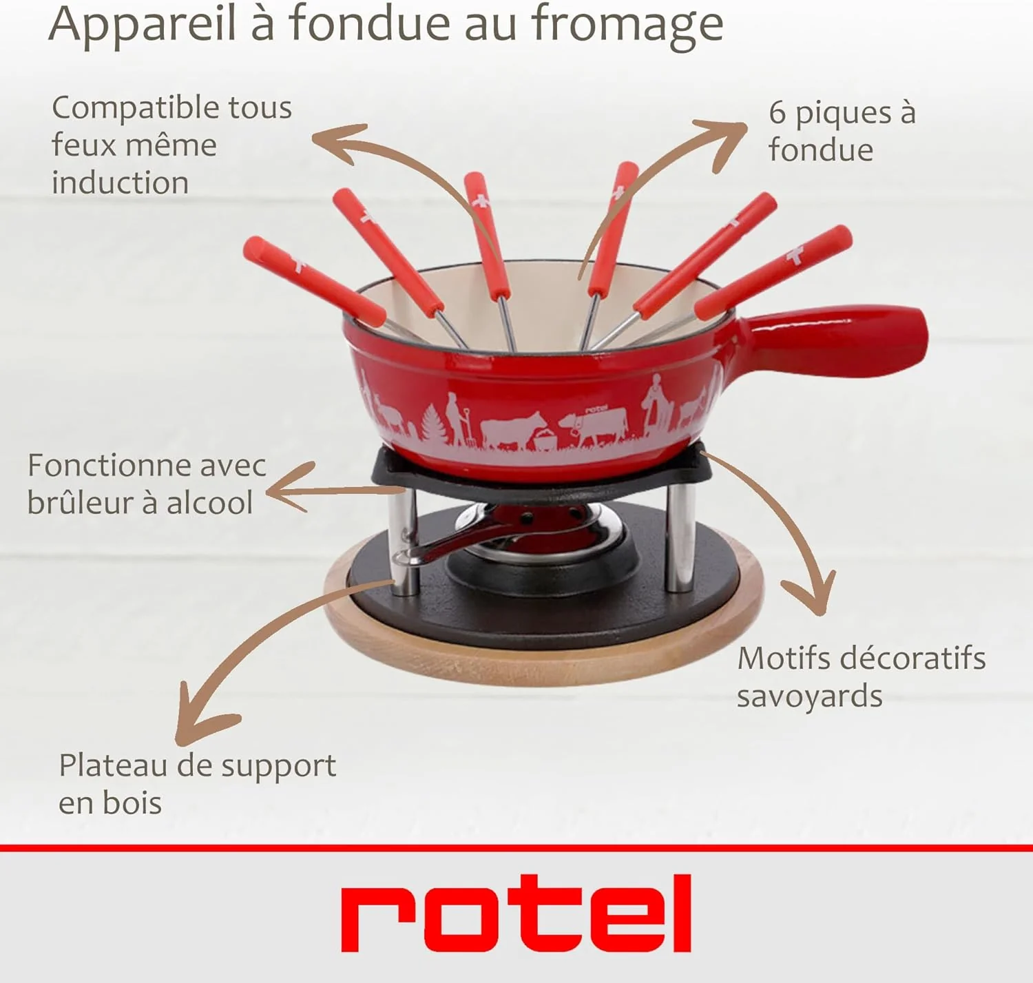 Service à fondue au fromage 6 personnes Rotel Swiss Tradition - Image 3