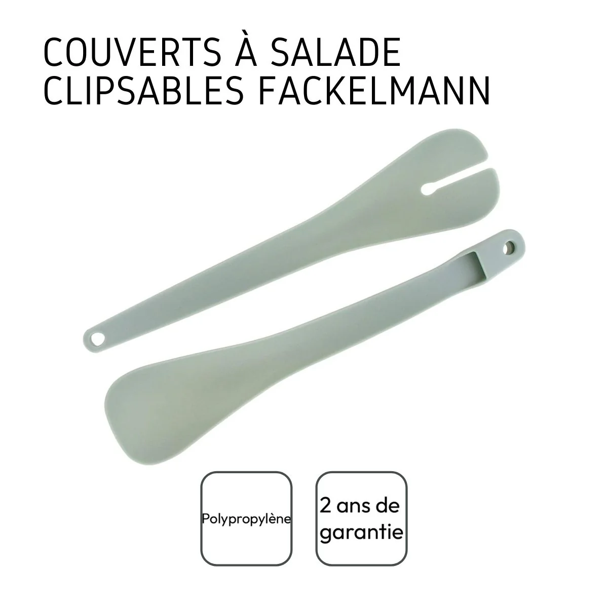 Set de 2 Saladiers en inox de 20,5 cm et 25 cm de diamètre et couverts à salade en plastique Fackelmann - Image 7