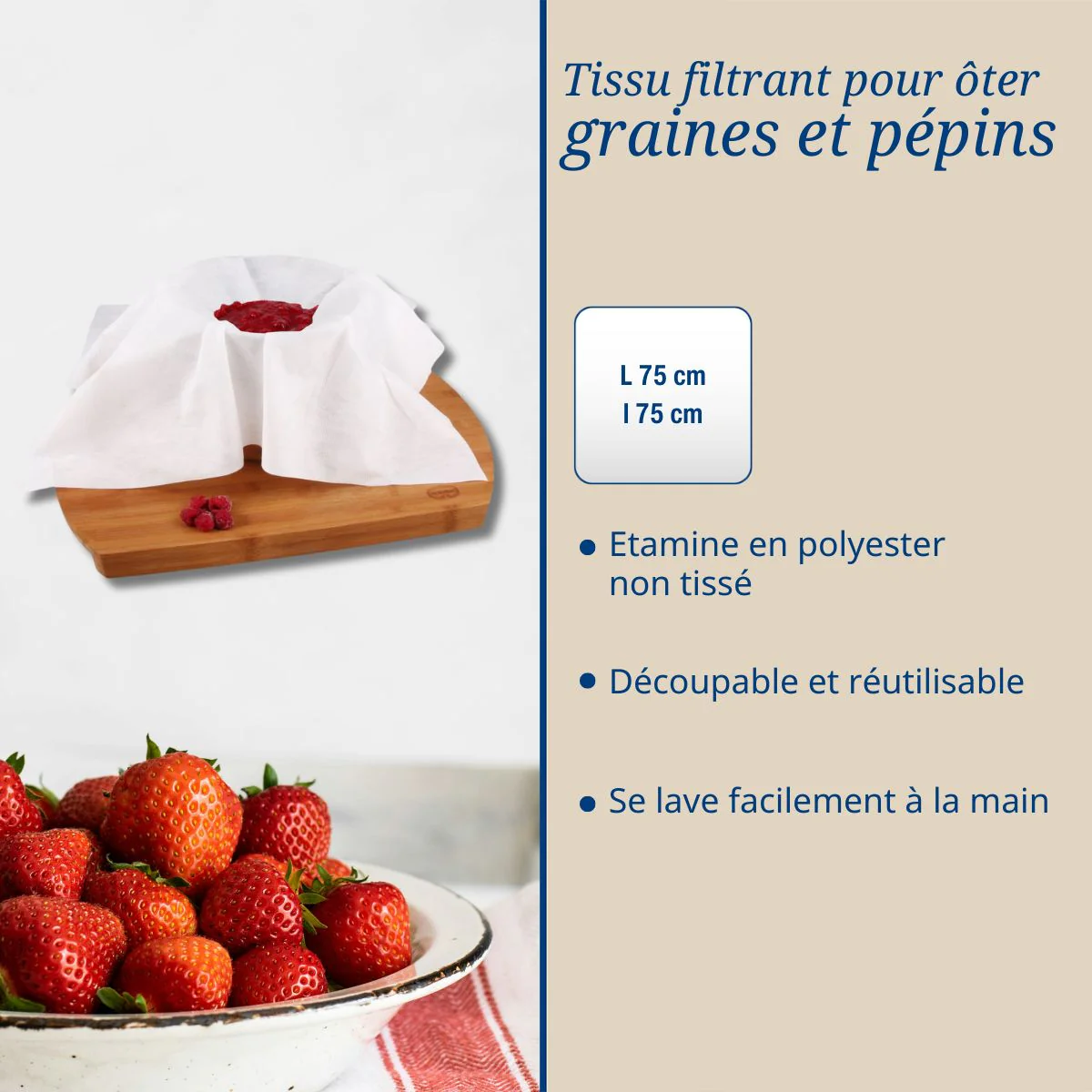 Set de 2 ustensiles pour confiture avec entonnoir et tissu filtrant Dr Oetker - Image 3