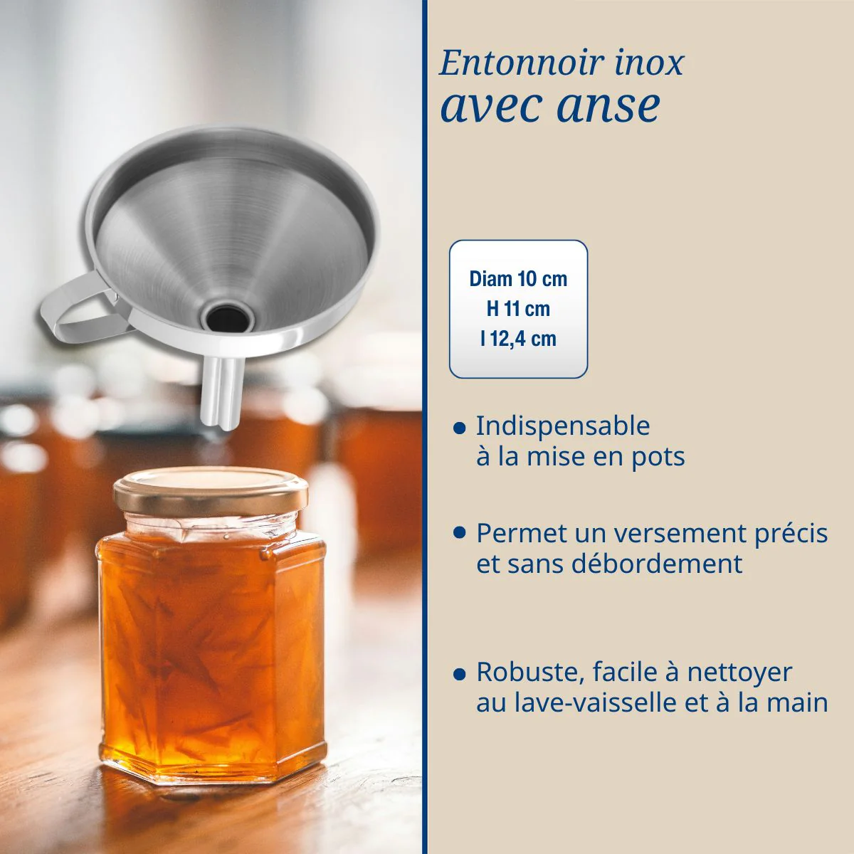 Set de 2 ustensiles pour confiture avec entonnoir et tissu filtrant Dr Oetker - Image 4