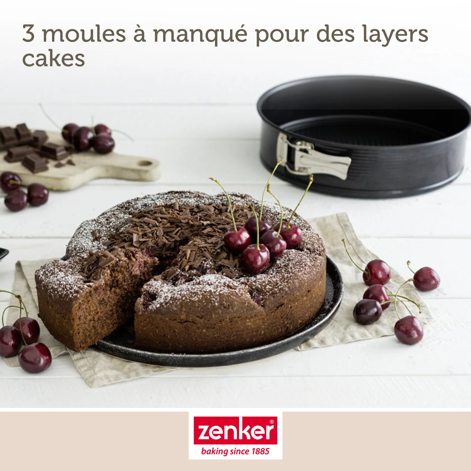 Set de 3 moules à charnière ronds de 20 cm 24 cm et 28 cm Zenker Black Metallic - Image 4