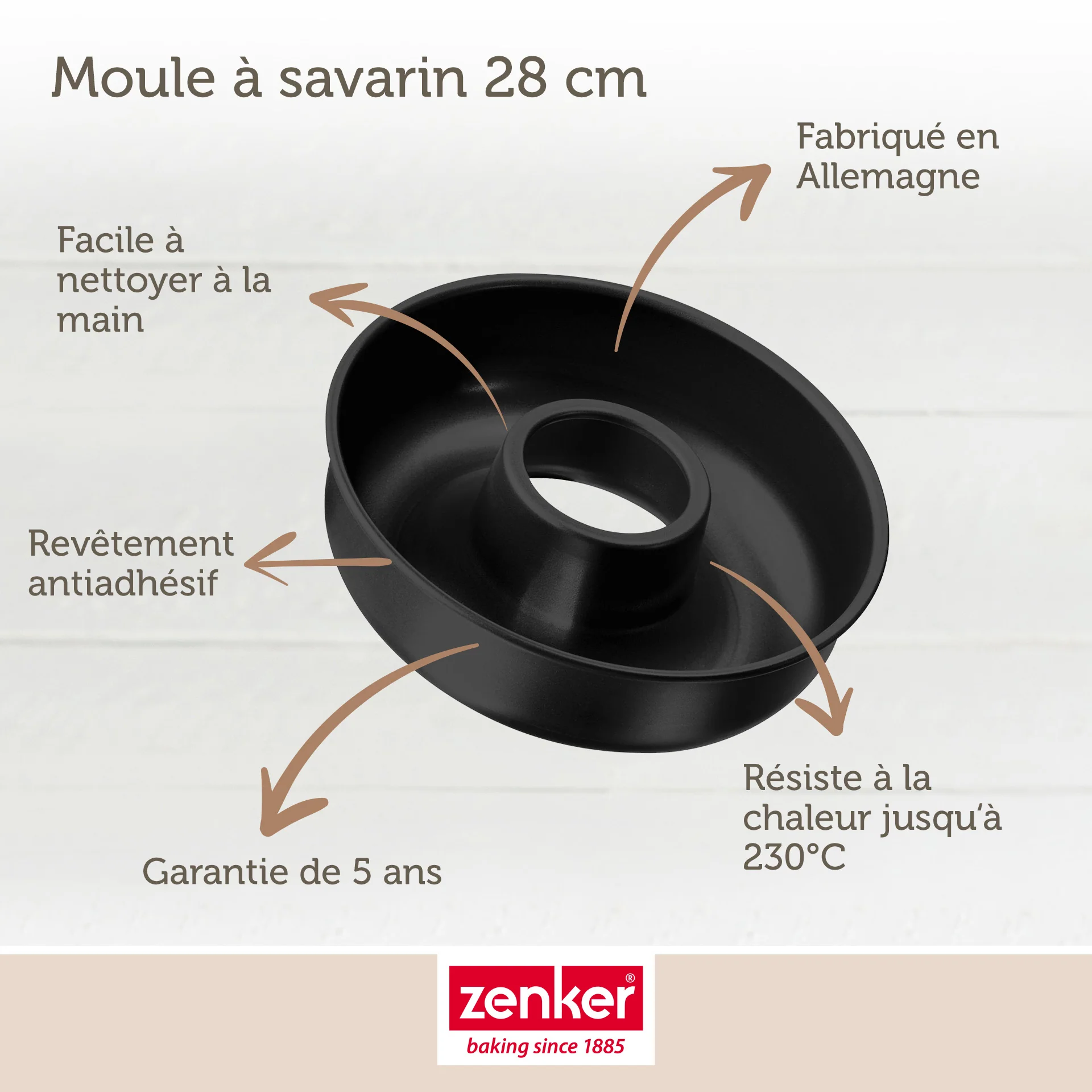 Set de moule à cakes 30,5 x 11,5 cm et moule à savarins 28 cm Zenker Black Metallic - Image 3