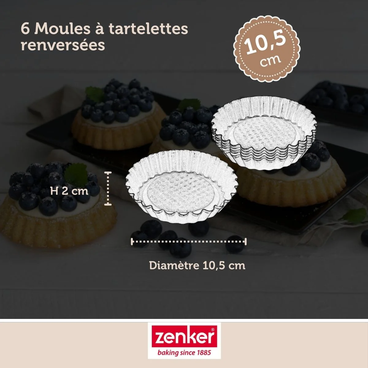 Set de 10 ustensiles de pâtisserie avec 6 moules à gâteaux 2 bols spatule et verre doseur Black metallic Black mettallic Zenker  Black mettallic - Image 3