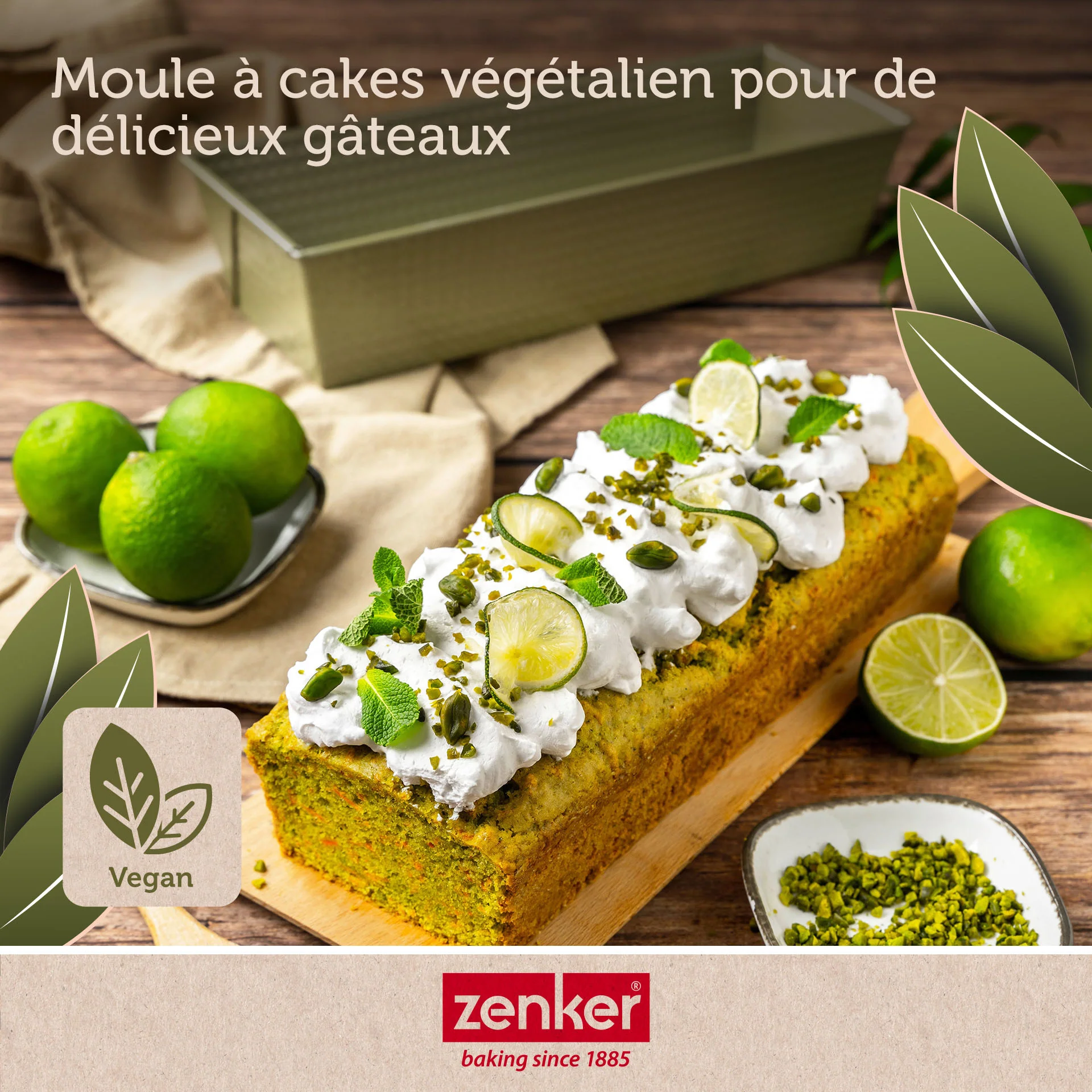 Set de 4 ustensiles de pâtisserie moule à gâteau 2 bols et spatule Zenker Green Vision - Image 2