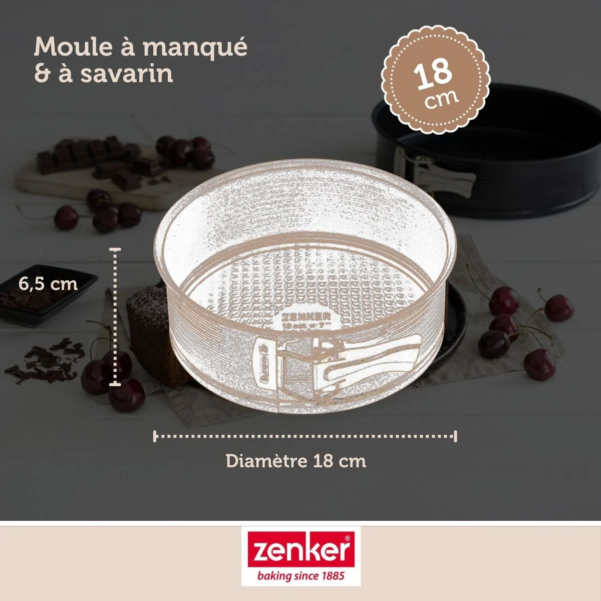 Set de 5 ustensiles de pâtisserie moule à manqué bol à mixer et spatule en silicone Black metallic Black mettallic Zenker  Black mettallic - Image 3
