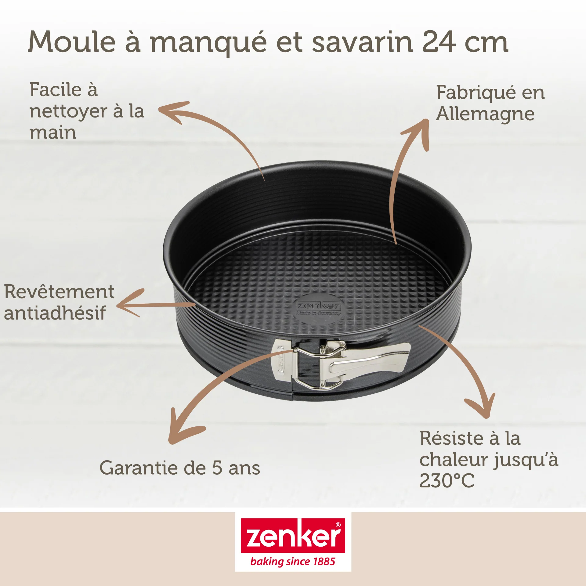 Set de 5 ustensiles de pâtisserie moule à gâteaux bol à mixer spatule en silicone et verre mesureur Black metallic Black mettallic Zenker  Black mettallic - Image 3
