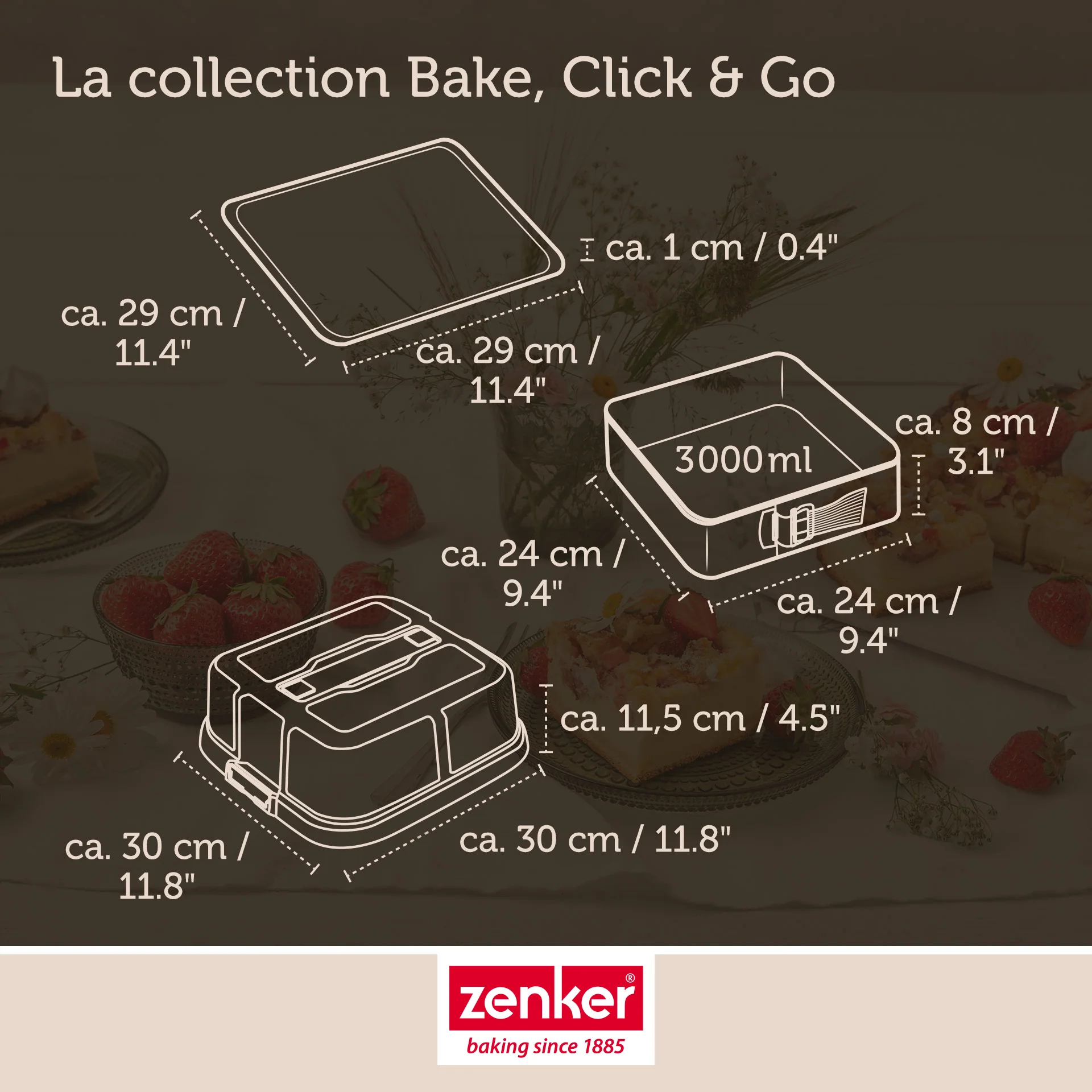 Set de 5 ustensiles de pâtisserie moule à gâteaux bols spatule et verre doseur Zenker Bake Click and Go - Image 3