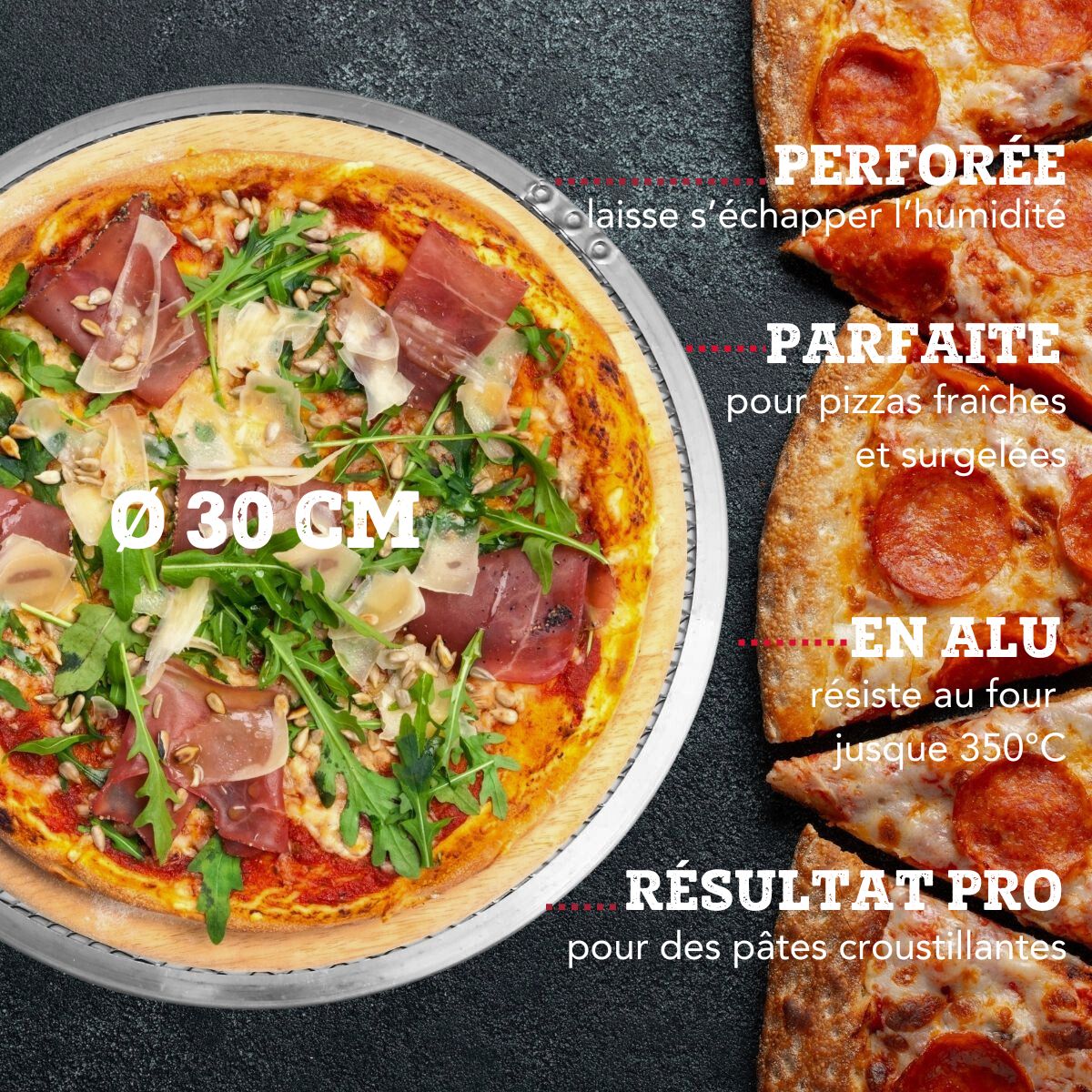 Set de plaque à pizza et roulette FM Professionnal - Image 3