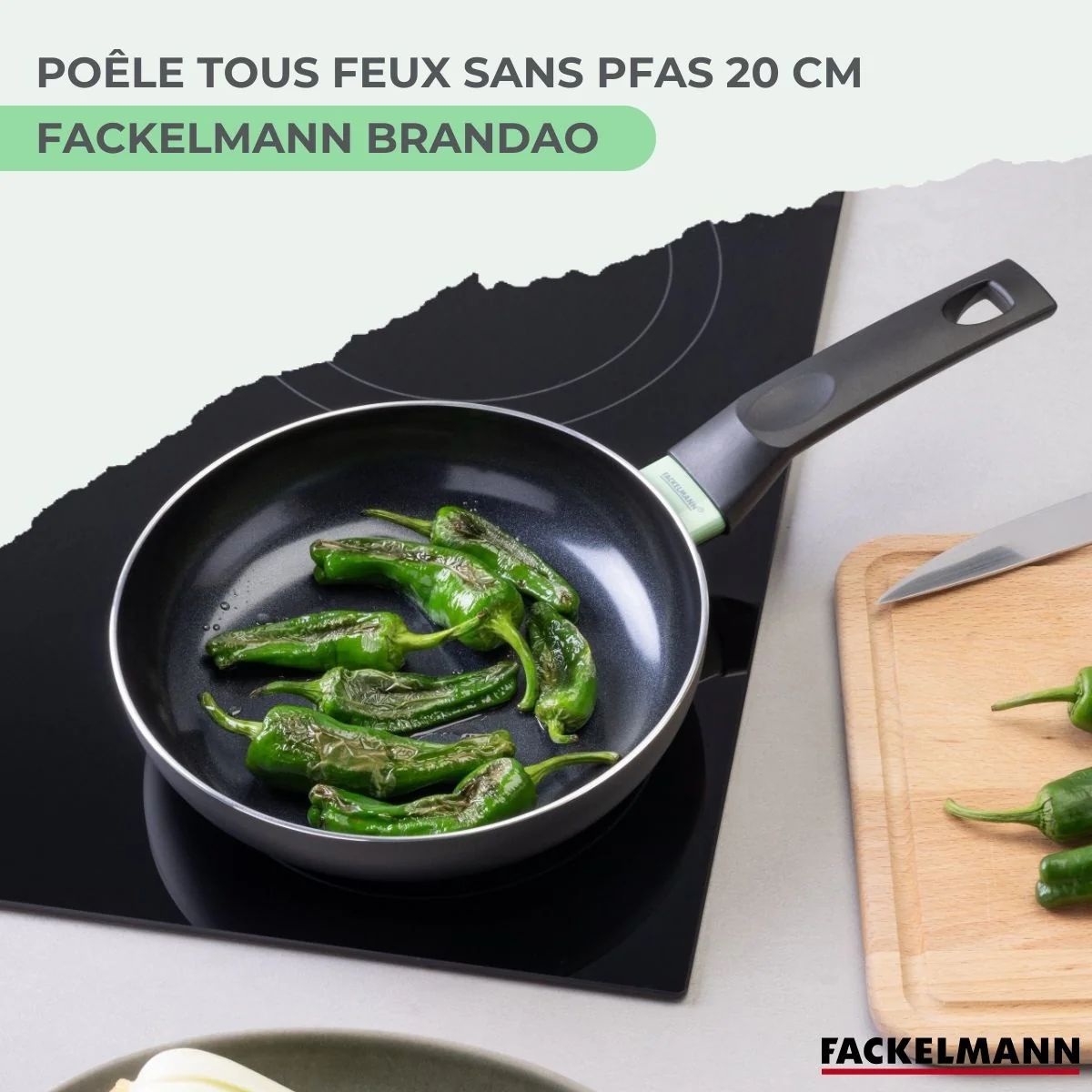 Set poêle antiadhésive céramique 20 cm et 6 ustensiles Fackelmann Brandao - Image 2