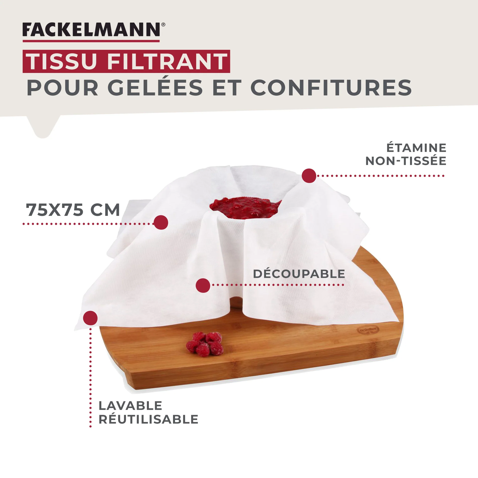 Set pour confiture maison avec entonnoir 10 cm en inox Fackelmann - Image 3