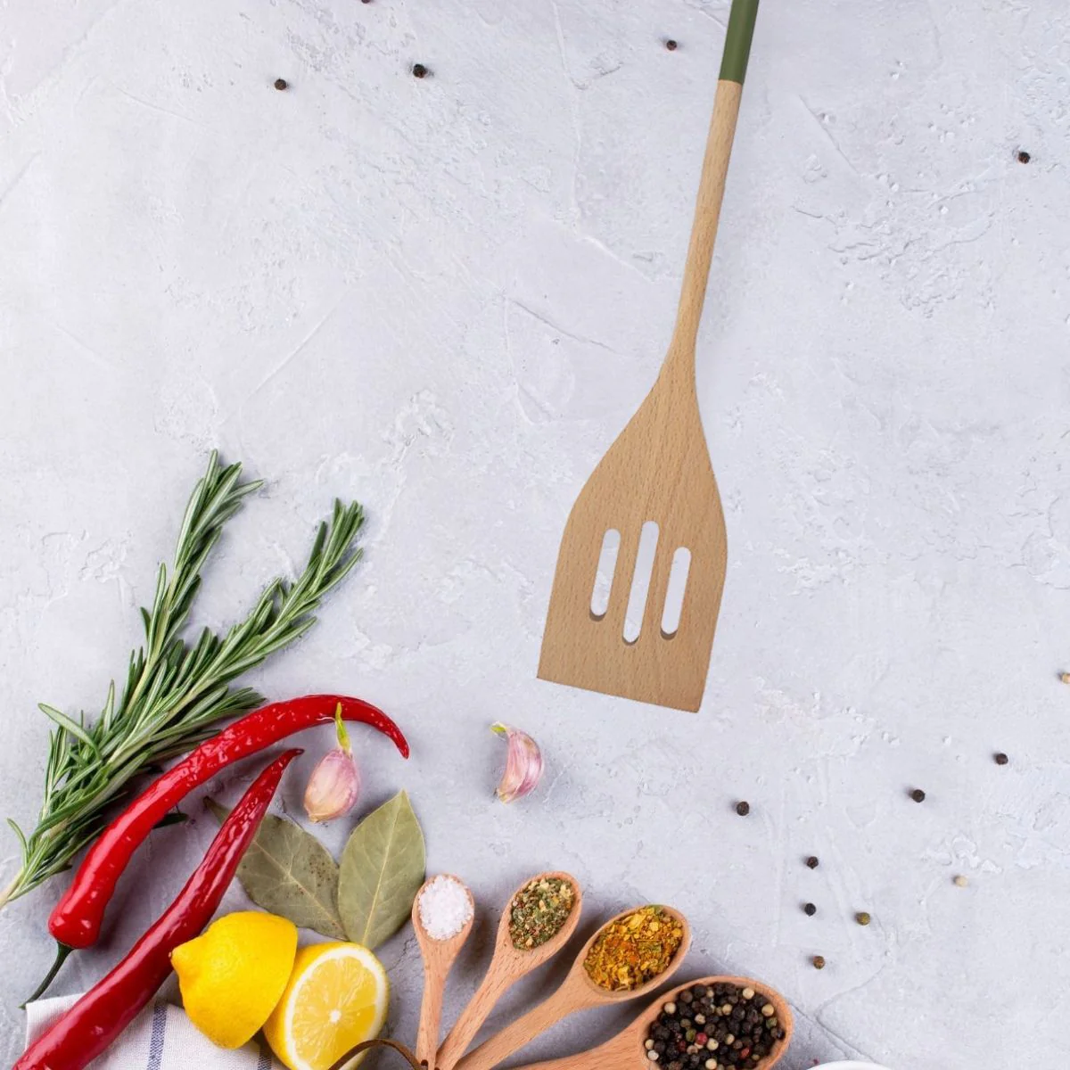 Spatule de cuisine ajourée 33 cm Fackelmann Wood Edition - Image 2