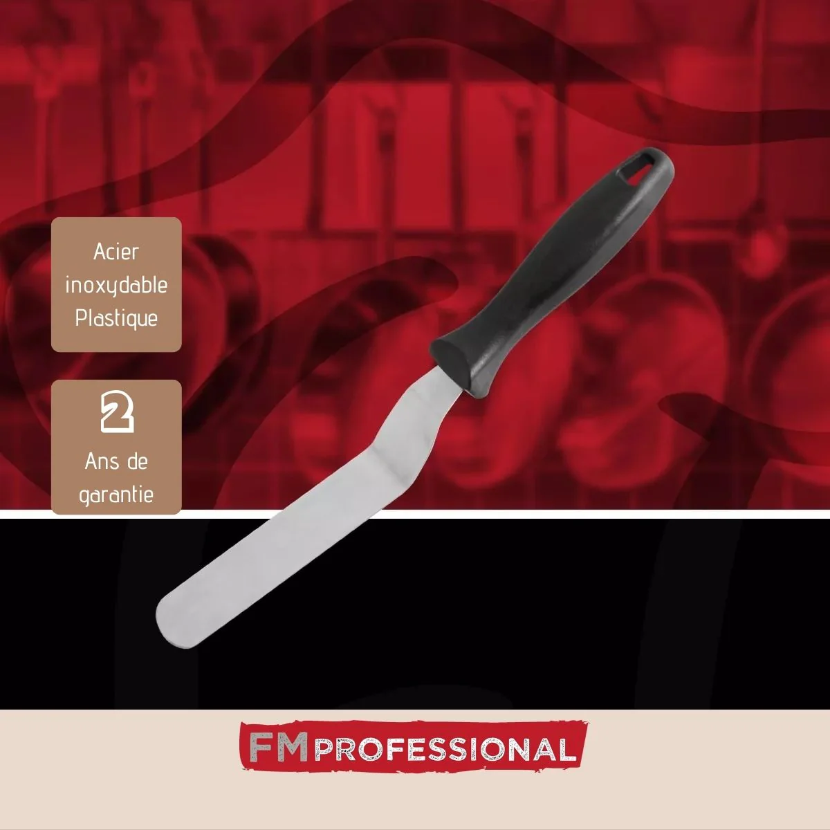Spatule coudée de pâtisserie en inox 29 cm FM Professional Pâtisserie - Image 4