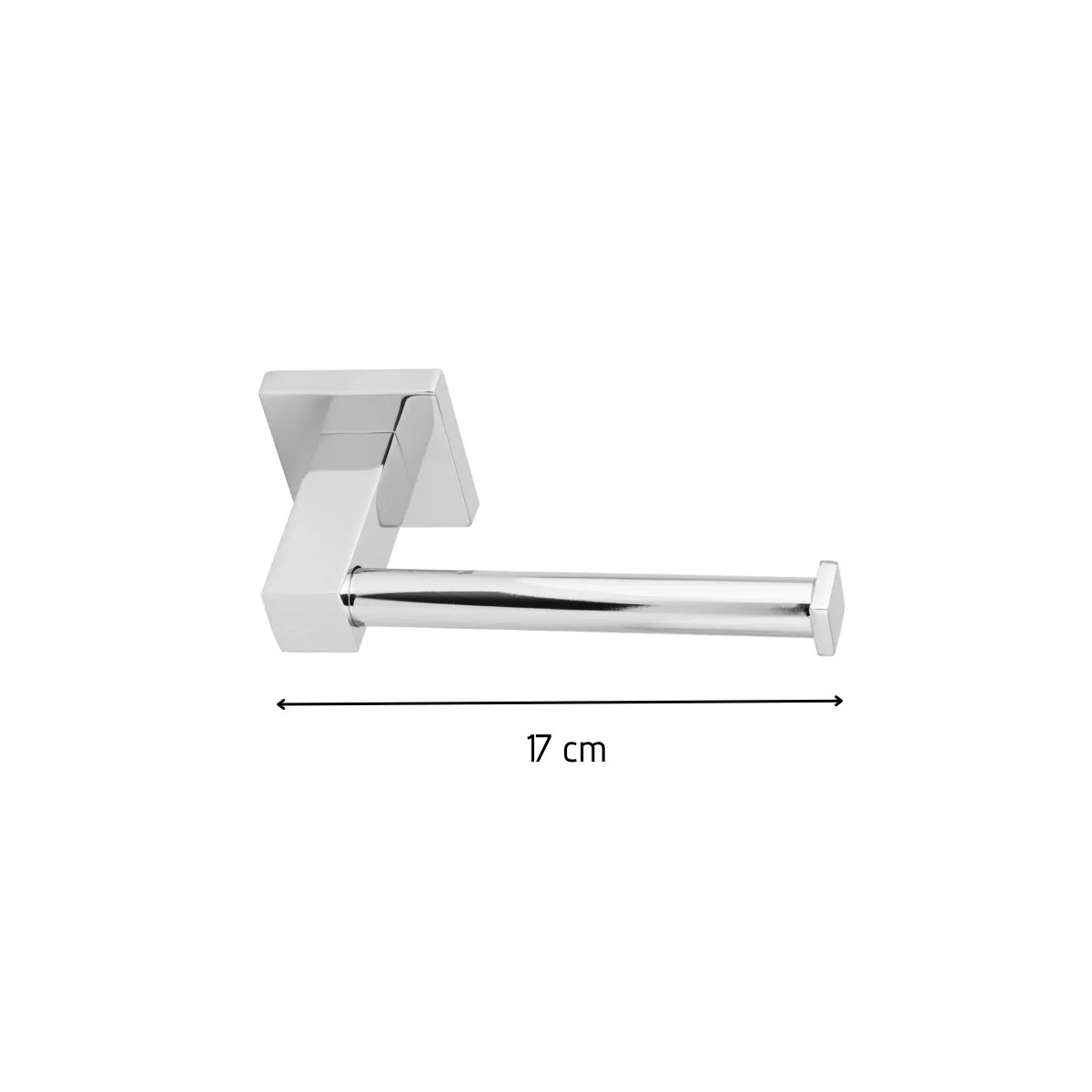 Support papier toilette mural droit gris chromé Fackelmann Mare - Image 3