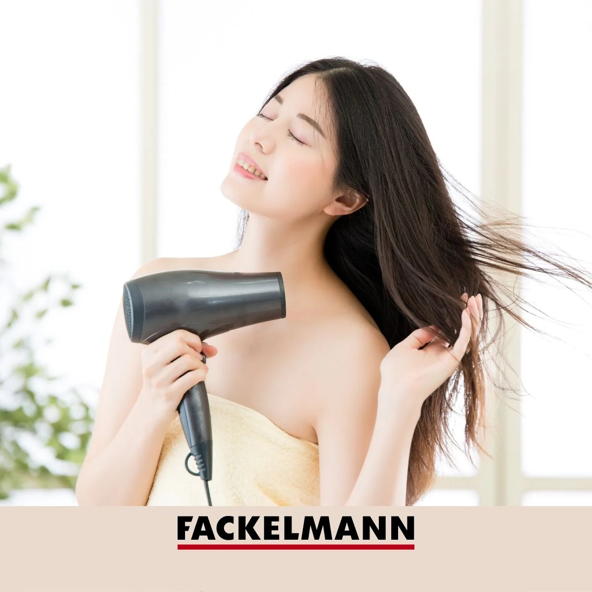 Support sèche cheveux en zinc noir mat Fackelmann New York - Image 2