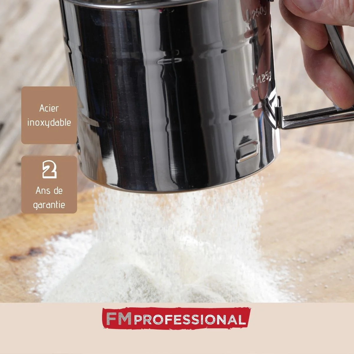 Tamis de farine en inox 10 cm FM Professional - Image 4