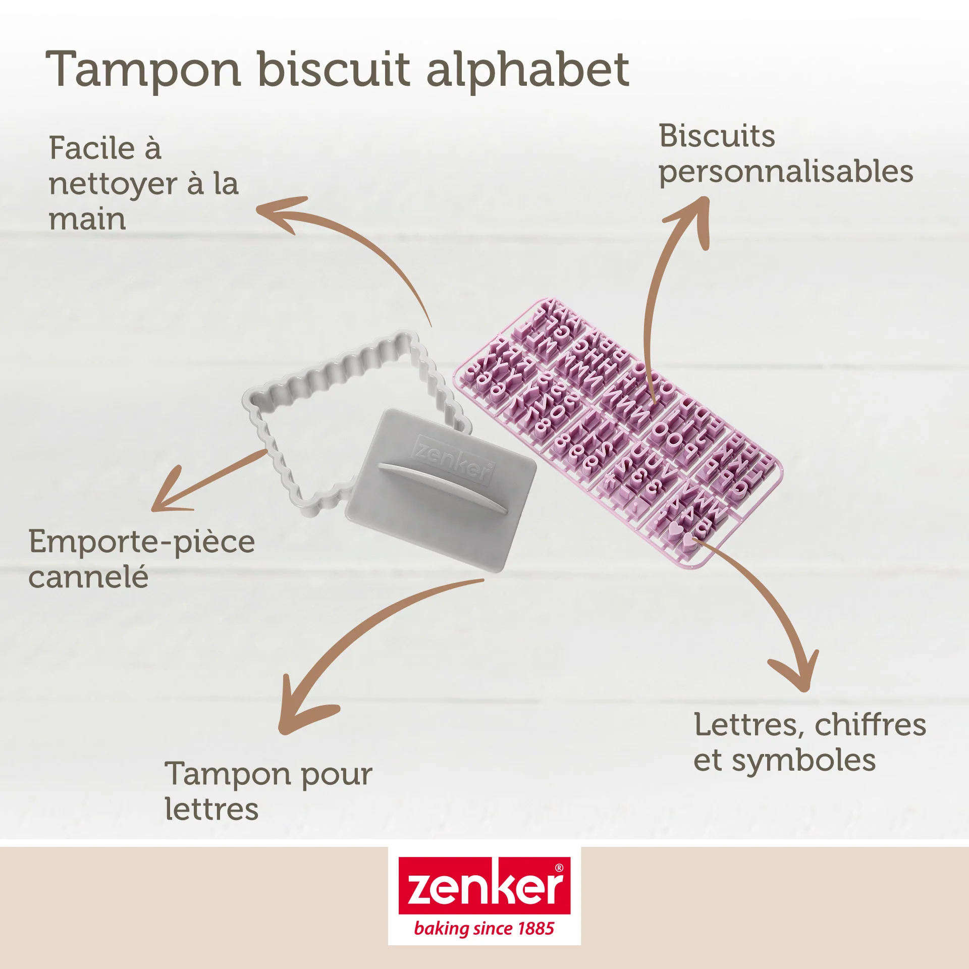 Tampon alphabet pour biscuit Zenker Smart Pastry - Image 3
