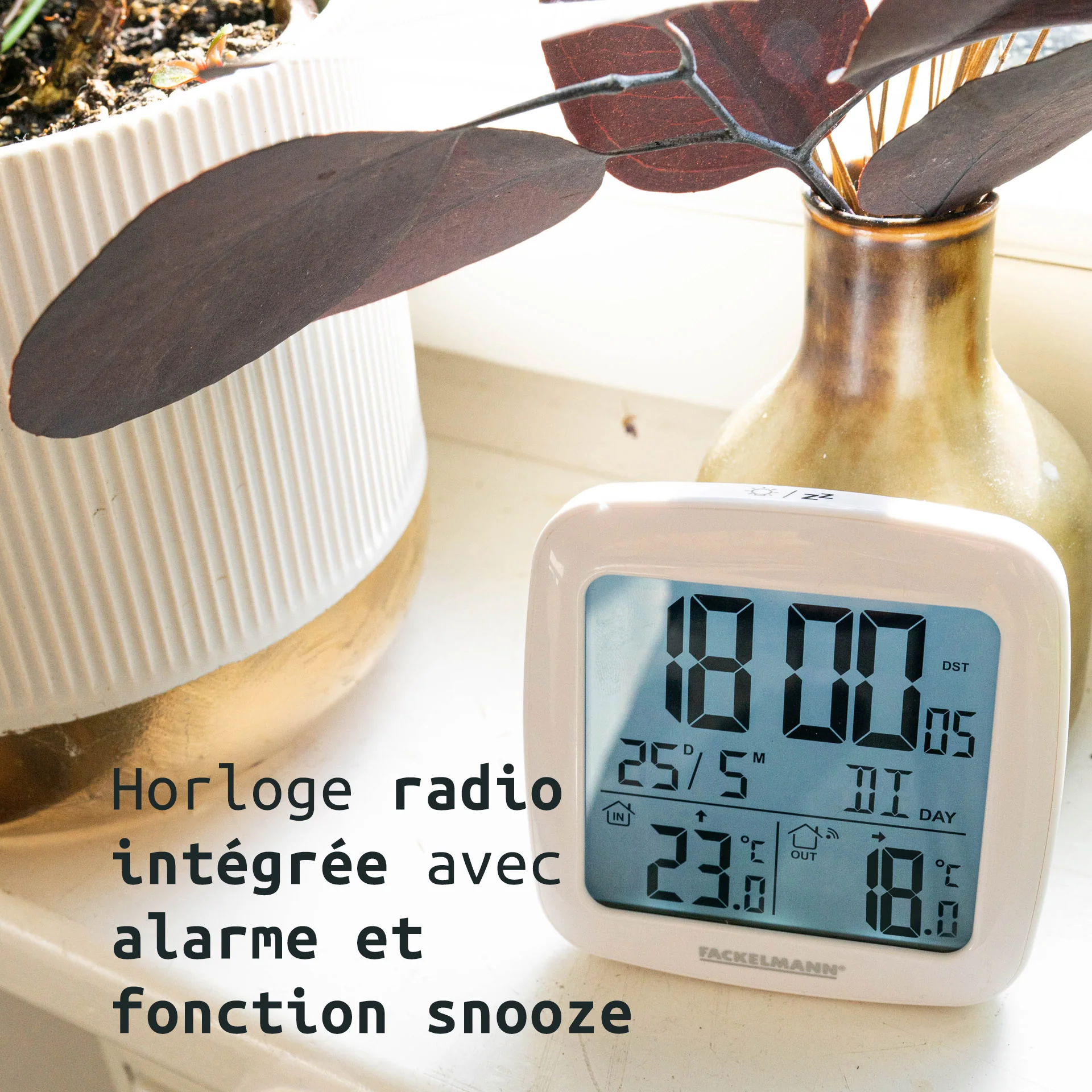 Thermomètre numérique radio-réveil Fackelmann Tecno - Image 6
