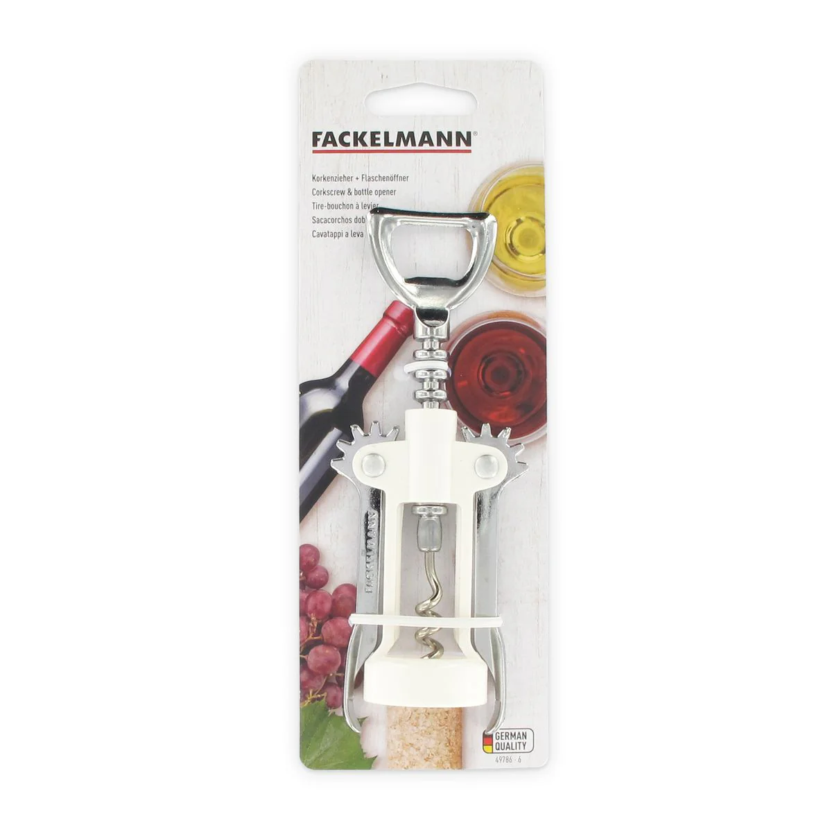 Tire-bouchon à levier blanc avec décapsuleur Fackelmann Bar Concept - Image 5