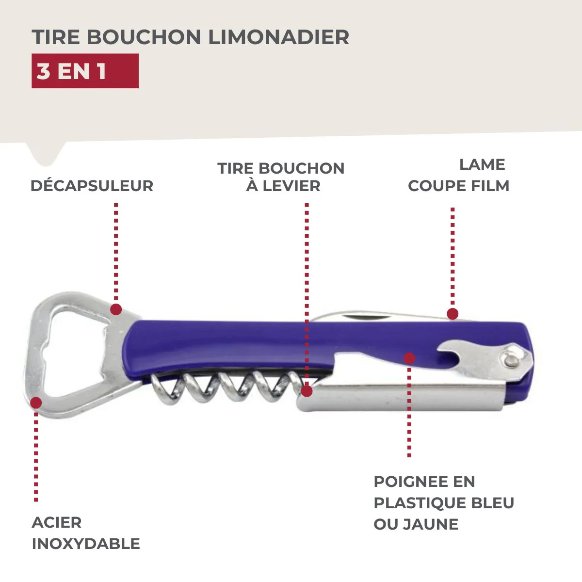 Tire-bouchon limonadier coloré Fackelmann Bar Concept - Image 4