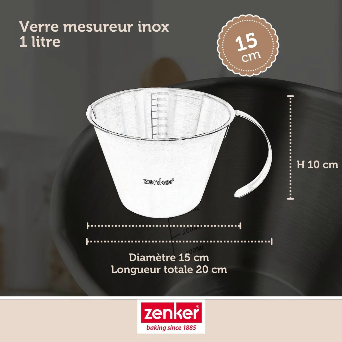 Verre doseur 1 litre Zenker Smart Pastry - Image 3